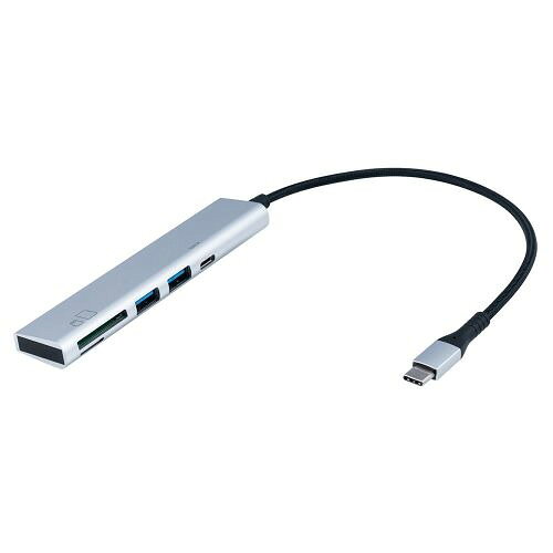 ナカバヤシ COM-C3SD143SL USB3.2 Gen1 Type-Cx1 Type-Ax2 SDカードリーダー・ライター 変換アダプタ ..