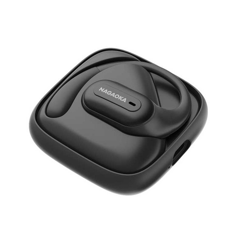 ナガオカ オープンイヤー型ワイヤレスイヤホン 左右分離 Bluetooth対応 USB マイルドブラック NOW10MBK