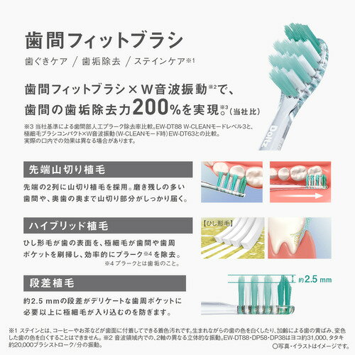 パナソニック EW0830-X 歯間フィットブラシ ドルツ専用 2本入 クリア