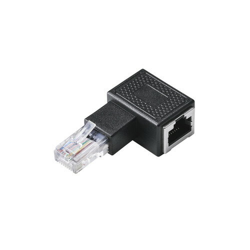 エレコム LD-RJ45U5ELLBK LANケーブル 延長コネクタ L字左向き 変換アダプタ Cat5e RJ45 中継コネクタ ギガビット対応 ブラック