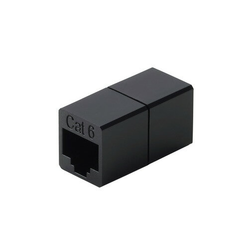 エレコム LD-RJ45U6BK LANケーブル 延長コネクタ Cat6 RJ45 中継コネクタ ギガビット対応 コンパクト ブラック