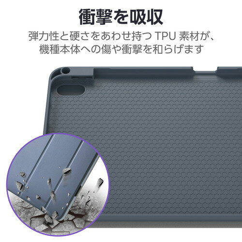 エレコム TB-A25RSABG iPad ケース 11インチ ( A16 )／10.9インチ 第10世代 ブルー...