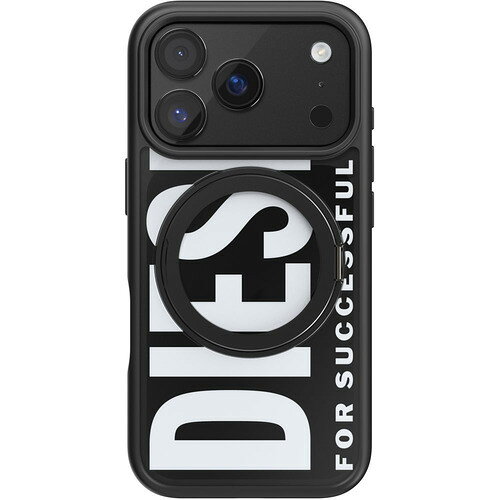 樂天商城 - DIESEL iPhone17 Pro DIESEL Ringstand-MagSAFE Case FW24 black／white 60405