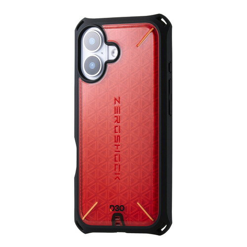 エレコム PM-A25AZEROD3RD iPhone 17 ケース D3O フィルム付 ZEROSHOCK レッド