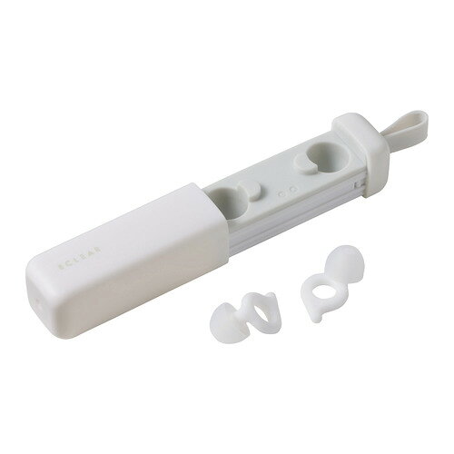 エレコム HCSL-EP01WH 耳栓 睡眠用 横向き寝 快眠 いびき対策 4サイズチップ 収納ケース付 エクリア ホワイト