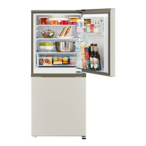 AQUA 冷蔵庫 170L 右開き 2ドア 幅53.0cm 大容量冷凍室 耐熱トップテーブル 静音設計 AQR-17A(C) グレー系