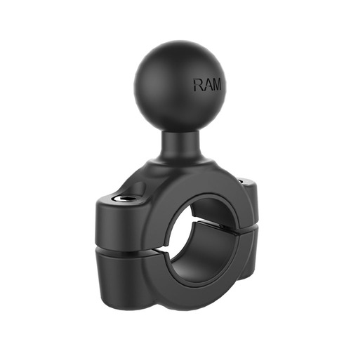 RAM MOUNTS RAM-B408-75-1 ハンドルバーマウント ●あらゆるアングルから迫力の構図を狙える1インチボール対応の各種RAMマウントと組み合わせればあらゆる長さ、角度に調整可能。ボールに挟み込むだけの簡単着脱。●振動に強いRAMボール＆ソケットシステムRAMマウントのボール＆ソケットシステムはラバーコーティングされたボールと剛性の高いアームとマウントパーツによって様々なデバイスを強固に固定できます。 ハーレーやオフロードタイプのバイクが引き起こす振動にも負けず、デバイスのズレや落下を最小限に抑えます。●自由度の高いマウント方法RAMマウント純正ベースパーツ、ソケットパーツと組み合わせて使うことで自由度の高いマウント方法を実現します。&nbsp;【仕様】商品名：ハンドルバーマウントパッケージサイズ/重量：H 250mm / W 135mm / D 30mm / 120g本体サイズ/重量：H 85mm / W 55mm / D 25mm / 110gボールサイズ：1インチセット内容：ハンドルバーマウント　ハンドルベースマウントΦ19-Φ25.4mm　滑り止めゴム