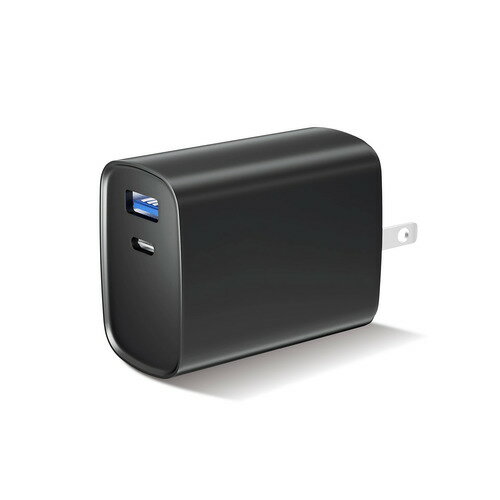 meteora ACPD004BK ACアダプター PD 20W USB Type-Ax1 USB Type-x1 折りたたみプラグ採用 スマートIC搭載 ブラック