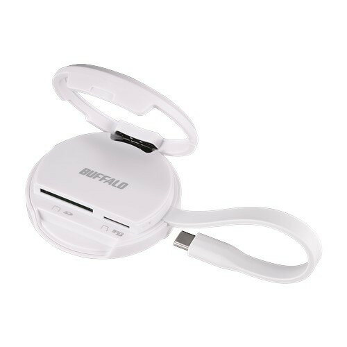 BUFFALO BSCR520MGWH MagSafe対応 カードリーダー Type-C接続 スマホ・タブレット対応