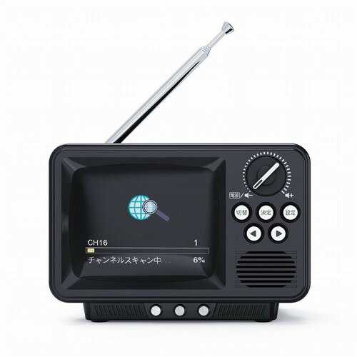 WINTECH TVR-RT1 K 2.8インチ ワンセグテレビ レトロデザイン ラジオも聴ける ワイドFM対応 ブラック