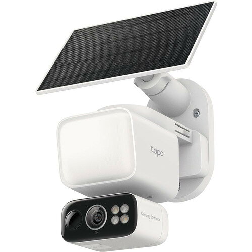 TP-LINK TAPO C615F KIT セキュリティカメラキット 2K 300万画素 自動追尾機能 ソーラー給電対応 センサーライト付発売日：2025年1月29日●取り付け自由自在のセンサーライト付きカメラソーラー給電対応センサーライト付きンチルトセキュリティカメラキット●センサーライト搭載All-in-Oneカメラ明るく照らせる800ルーメンのセンサーライトを搭載。調光機能付きだから、ご近所に配慮しつつご自宅の敷地を明るく照らしてモニタリングできます。●カスタマイズ可能なセンサーライト監視したいエリアを照らせるようにセンサーライトの角度を調整したり、手動操作だけでなく動体検知に合わせて点灯させたりすることができます。●太陽光でノンストップ給電角度調整＆柔軟な設置が可能なTapoソーラーパネルで、カメラへ継続的に電力を供給します。●フルワイヤレスで取り付け自由自在設置環境に合わせて柔軟に取り付けることが可能で配線も不要なため、設置場所に困りません。●高画質2K 300万画素の解像度で昼夜を問わず鮮明な映像をお届けします。●自動追尾対象物を見逃さないように、動きを検知すると自動で追尾します。●柔軟なストレージ管理録画映像は、本体に挿入したmicroSDカード（最大512GB）やTapo Careのクラウドストレージサービスを利用して保存可能です。●IP65準拠屋外使用に適したIP65の防水＆防塵性能を備えています。&nbsp;【仕様】電源：リチウムイオンバッテリー（内蔵）電源 ソーラーパネル：Tapo A201（付属）初期設定・管理：Tapoアプリ本体サイズ：カメラ：132.86 × 82 × 161.1mm　ソーラーパネル：173.42 × 120.42 × 15.7mm保証期間：1年パッケージ内容：Tapo C615F本体×1 Tapo A201ソーラーパネル×1 Tapo A201ソーラーパネル用台座×1 台座カバー×1 USBアダプターケーブル×1 延長ケーブル×1 取り付け用ネジ×6 取り付け用アンカー×6位置決めシール×2 かんたん設定ガイド 保証書耐候性：IP65（カメラ＆ソーラーパネル）設置方法：軒下取り付け、壁面取り付け、支柱取り付け（市販の支柱取り付け用バンドが必要です）注：支柱取り付け用バンドは付属していません。検知＆通知：シングルモーションセンサー（FOV：水平100°） シングル周囲光センサーAI検知：動体検知、人物検知、ペット検知、車両検知 アクティビティ 対応 システム通知 スナップショット付き通知（Tapo Care利用時）ゾーン システム通知カメラ：1/2.8“プログレッシブスキャンCMOS 焦点距離：4.0mm 絞り：F1.6 視野角：100°（対角）/ 84°（水平）/ 44°（垂直）850nm IR LED×2（最長10m） フルカラーナイトビジョン 内蔵スットライト×2 センサーライト×1（色温度：4000K・明るさ：800ルーメン）※動体検知・アプリ操作で点灯 パン/チルト範囲:水平に360°、垂直に130°インターフェース＆ボタン：電源ボタン×1 Reset（リセット）ボタン×1 microSDカードスロット×1（最大512GB/カードは別売り）接続可能台数：カメラ1台につきソーラーパネル1台を接続可能 プラグ形状：Type-Cビデオ＆オーディオ：最大解像度：2K 3MP（2304×1296px） フレームレート：最大20fps デジタルズーム：12倍 ライブビュー：対応 画像補正：3DNR、BLC、WDR オーディオ入力＆出力：内蔵マイク＆スピーカー 音声通話：双方向通話（ノイズキャンセリング搭載） サイレン音量：97dB（10cmの距離で測定した場合）セキュリティ：オンデバイス機械学習128-bit AES Encryption with SSL/TLS WPA/WPA2-PSKストレージ：ローカルストレージ：microSDカードスロット（最大512GB/ カードは別売り）クラウドストレージ：Tapo Careクラウドストレージサービス（有償）