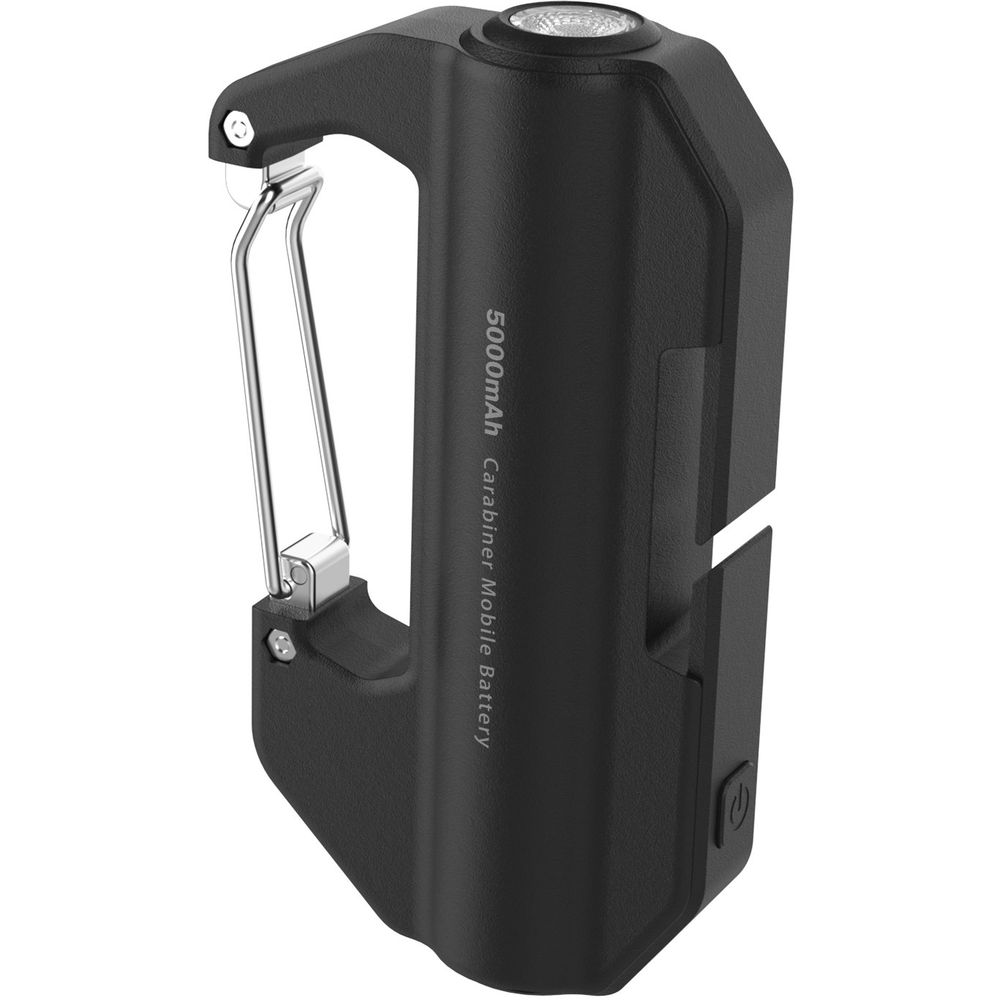 グリーンハウス カラビナ付きモバイルバッテリー ブラック GH-BYPD50-BK