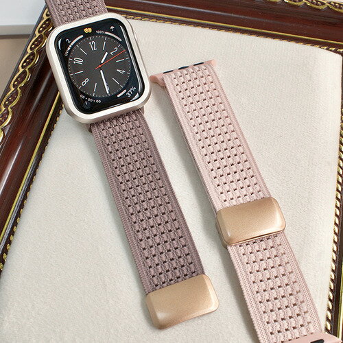 GAACAL W00628PA APPLE WATCH 1-11／SE1-3 38／40／41／42(10-11)MM マグネット式ナイロンバンド ピンク
