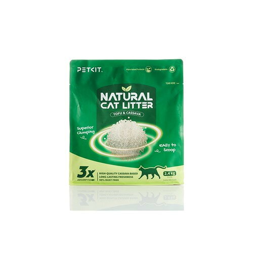 PETKIT PKCL11 NATURAL CAT LITTER 豆腐&キャッサバ猫砂 天然素材100％ 4袋入り ホ...