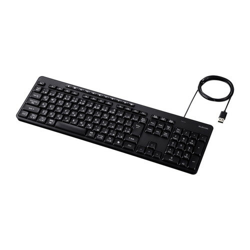 エレコム TK-QT11FUMBK 有線キーボード テンキー付 日本語配列 USB接続 Windows Mac対応 AI起動キー搭載 メンブレン ブラック
