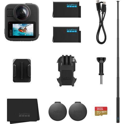 GoPro CHDFZ-311-FW MAX2＋アクセサリーセット 360度カメラと1.2m延長ポール 予備...