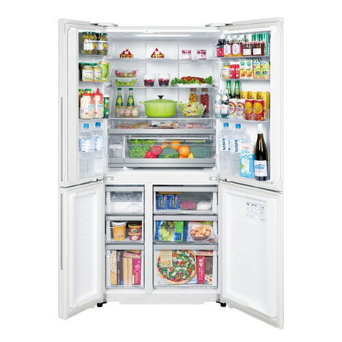 【無料長期保証】AQUA 冷蔵庫 518L 観音開き 4ドア 幅83cm 大容量6ボックス冷凍室 ...