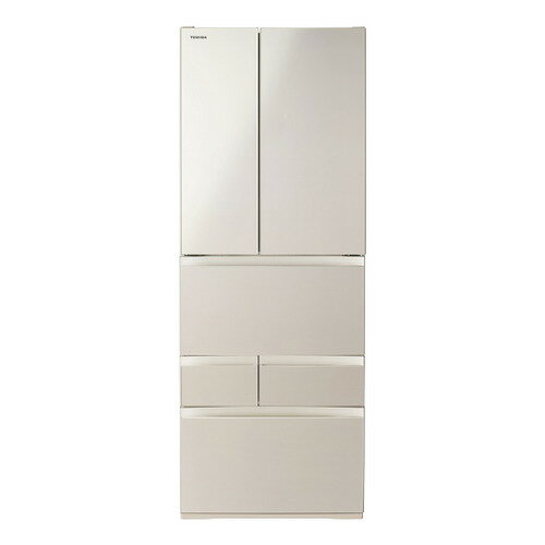 251 L - 365 L - 【無料長期保証】東芝 冷蔵庫 601L 観音開き 6ドア 幅68.5cm 新鮮摘みたて野菜室 速鮮チルド とってもエコ GR-A600FH(EC) ゴールド系