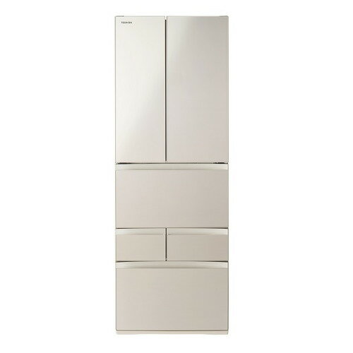 251 L - 365 L - 【無料長期保証】東芝 冷蔵庫 509L 観音開き 6ドア 幅65cm 新鮮摘みたて野菜室 解凍モード とってもエコ GR-A510FH(EC) ゴールド系