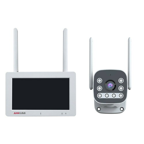 水鏡 JA-T6204-P293A-W6 ひかるカメラモニターセット 300万画素 防犯カメラ センサーライト搭載 カメラやスマホと双方向通話可能