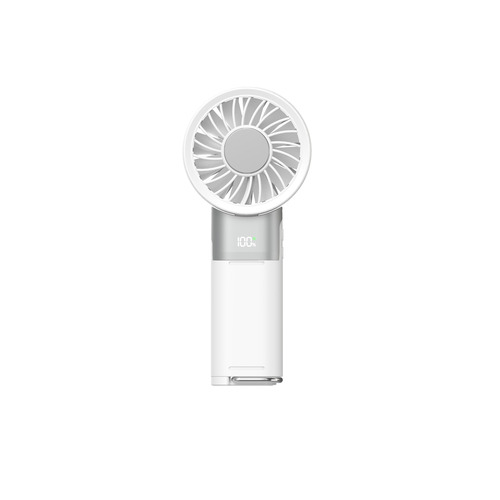 Electric Fan - meishin MPHF03 ペルチェ式ハンディファン 冷却パネル採用 6段階風速切替 首掛け・卓上用にもなる ホワイト
