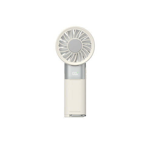 Electric Fan - meishin MPHF03 ペルチェ式ハンディファン 冷却パネル採用 6段階風速切替 首掛け・卓上用にもなる ベージュ