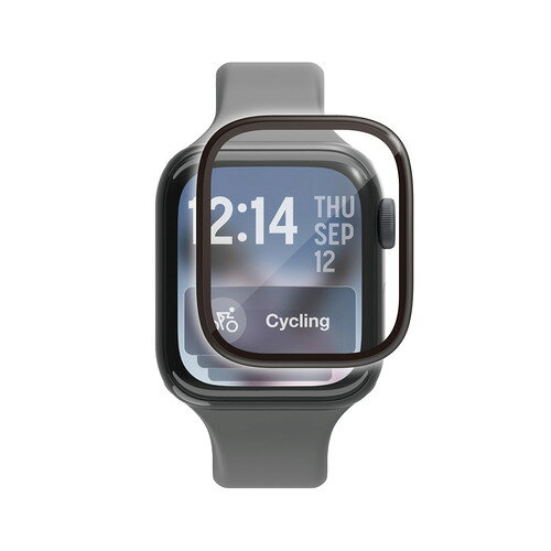 エレコム AW-25BFLGS2R アップルウォッチ ガラス フィルム 【 Apple Watch Series 11／10 [ 42mm ] 対応 】表面硬度10H ブラック(2.0)