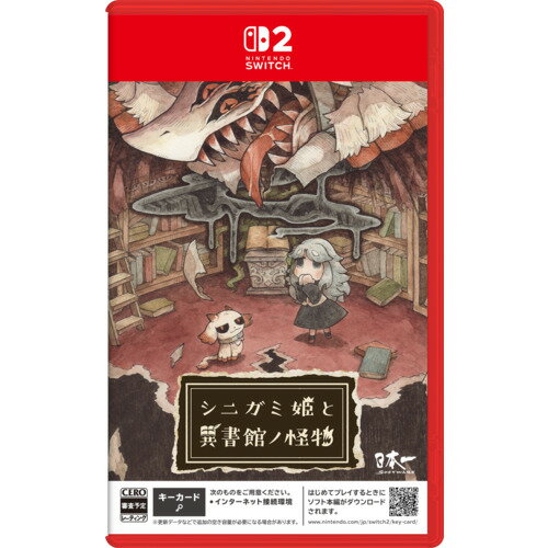 発売日：2026年4月30日※　お一人様につき、1個限りとさせて頂きます。　複数のご購入はご遠慮ください。お一人で、もしくは別名でも同一住所や同一連絡先等で複数ご購入されたご注文はキャンセルさせて頂く場合がございます。その際はご入金されても、手数料お客様負担で返金となります。また、弊社にて転売目的と判断させて頂いた場合もご注文をキャンセルさせて頂きます。予めご了承ください。※特に記載の無い特典等はお付けできません。■商品名：シニガミ姫と異書館ノ怪物 【Switch2】■メーカー: 日本一ソフトウェア■ジャンル：メルヘンをこわすアドベンチャー■対応機種：Nintendo Switch 2■型番：POT-P-ABQ7A■CERO年齢区分：審査予定-----------------------------------------メルヘンの終わりは、いつも残酷■『シニガミ姫と異書館ノ怪物』とはトラウマが原因で異形の姿に変異してしまった少女たちを救うため、少女たちが収監された「異書館」と「本」の世界を冒険する2Dアドベンチャーです。プレイヤーは、主人公である少女モノを操作し相棒メェルに指示を出すことで、「本」の世界に散りばめられたギミックを解くことができます。『嘘つき姫と盲目王子』『わるい王様とりっぱな勇者』に続く絵本シリーズ3作目となる本タイトル。絵本シリーズの特徴であるアナログイラストを使った絵本的表現はそのままに、今までのシリーズ作品とは一線を画す、どこか不気味なモノクロの世界を舞台にした「遊べて、壊せる絵本」がテーマの作品となっています。■セールスポイント(1) 絵本の要素を取り入れたグラフィック・演出主人公たちが冒険する世界は、少女たちのトラウマを具現化して創られたステージデザインを採用。デザインを担当する小田紗耶香がアナログで描く絵を、そのままゲームに落とし込んだかのような世界観が味わえる本タイトル。手書きをもとにしたモノクロ表現や、絵本風の挿絵や語りによる読み聞かせのような演出が差し込まれていたりと、テーマである「絵本」の要素がたくさん盛り込まれているため、主人公たちとともに本の世界へと干渉する没入感を楽しめます。■セールスポイント(2)紙のステージを「こわして」進むギミック舞台となる絵本の世界では、背景のグラフィックを破壊・変形することでギミックを解くことができます。「紙」でできている各ステージを食べたりめくったりして、絵本の世界をこわすことで進むことができるようになります。ストーリーが進むと、モノやメェルのスキルも獲得できるので、各ステージにあるさまざまなギミックを解いていきましょう。■セールスポイント(3)異形×可愛い！ギャップ満載のキャラクターステージの最奥に待つのは、トラウマにより異形化してしまった”シニガミ姫”の少女たち。変わり果てた姿となってしまった彼女たちを倒し、救済してあげましょう。かわいらしい少女と異形を組み合わせた、どこか物憂げなデザインのシニガミ姫たちのほかにも、異書館で暮らす、動物をモチーフにした異形たちが多く登場します。※本作のパッケージ版は「キーカード」です。はじめてゲームをプレイする際に、インターネットを通じてソフト本編のデータをダウンロードすることで遊ぶことができます。2回目以降はインターネット接続環境がなくてもゲームを開始できますが、通常のパッケージ版と同様、キーカードを本体に差し込んでおく必要があります。　※インターネット接続環境をご用意ください。(C)2026 Nippon Ichi Software、 Inc.※画像はイメージです予告なく変更される場合がございます。　記載の仕様及び外観等は予告なく変更される場合がございます。最新情報はメーカー公式サイト等でご確認ください。