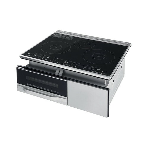 イーウェルネス楽天市場店のアイリスオーヤマ IHCB3201 送料無料 ビルトインIHクッキングヒーター 3口IH 200V 天板幅60cm ブラック｜アングル3