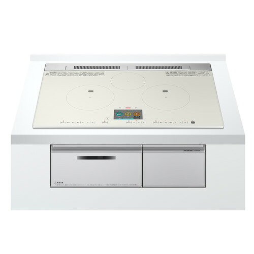 HITACHI×YAMADA HT-N1050YSTWF(S)ビルトインIHクッキングヒーター 3口 200V ヤマダ50周年オリジナルモデル 天板幅75cm ライトシルバー