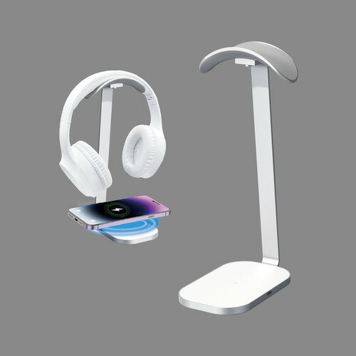LUCILLA STWC001SL ワイヤレス充電機能搭載ヘッドホンスタンド 高速充電 LEDインジケーター搭載 シルバー