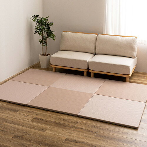萩原 い草風置き畳 おぼろ 約82×82×2.5cm ピンク