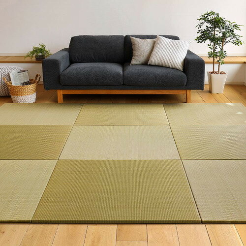 Antifouling Carpets - 萩原 【6枚組】置き畳フラッタ 四季 約82×82×1.5cm イエロー