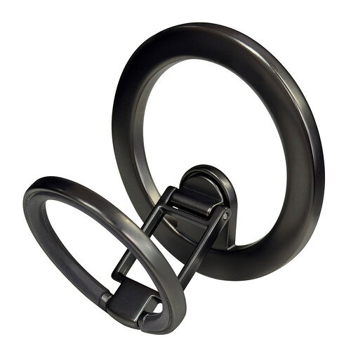 NEWNESS RS-791656CB 薄型 スマホリング MagSafe対応 360度回転式 2関節 折り畳み Ring in Ring Stand ChromeBlack