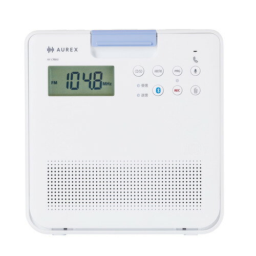 東芝 AX-CRB60(W) CDラジオ AUREX スリープタイマー機能搭載 3WAY電源 Bluetooth送受信対応 縦型リモコン採用 防水 ホワイト