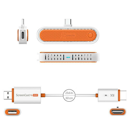 イーウェルネス楽天市場店のj5 create JVAW60 ScreenCast Mini 超小型USB-C to HDMIワイヤレス送受信機 2.4GHz／5GHz対応 縦横表示可能 Windows Mac対応｜アングル3
