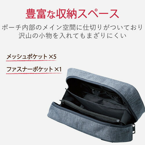 エレコム BMA-GP14NV ガジェットポーチ オーガナイズポーチ ストレージタイプ ネイビー e-wellness-10070224 イーウェルネス楽天市場店 サンプル画像3