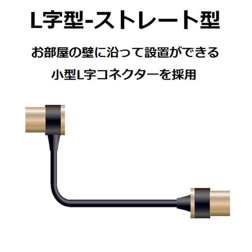 エレコム DH-ATLS48K10BK アンテナケーブル 1.0m 2K4K8K(3224MHz)対応 L-S型 3重シ...