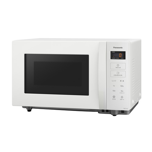 パナソニック NE-FL1E 単機能レンジ フラット庫内 スピード機能搭載 22L ホワイト 2026年モデル発売日：2026年9月1日●1000W（※高周波出力1000Wは短時間高出力機能（最大1分30秒）であり、調理中自動的に600Wに切り換わります。これは自動メニュー（「1あたため」ボタン、「2飲み物（1杯/2杯）」ボタン）で働きます。※）インバーターですばやくあたため。●広々使えるフラット庫内＆大きめボタン庫内は広々、大きなお弁当もあたためやすい。フラット庫内で拭きやすく、お手入れらくらく。●毎日のあたためもすばやくよく使うあたため・解凍機能が充実。●お急ぎあたため「スピード機能（※手動レンジ500W/600W、30秒〜10分00秒以内のあたためにおいて働きます。連続加熱時など、機能を使えない場合があります。※）」搭載お弁当やお惣菜の手動あたためをワンボタンで最大約38％短縮（★当社比。市販の弁当あたため（レンジ500W/2分20秒）と、スピード機能使用時の加熱時間（1分26秒）との比較★）&nbsp;【仕様】本体寸法：幅488mm×奥行380mm（※ハンドルなどを入れた最大奥行寸法:405mm、ドア開放時の奥行寸法:741mm※）×高さ298mm（庫内寸法：幅332mm×奥行365mm×高さ206mm）本体質量（約）：8.9kg総庫内容量：22L庫内形状：フラットドア：開き方　よこ開き操作部：光る文字液晶（バックライトあり）センサー：蒸気センサーレンジ：■消費電力　1400W　■自動出力　最高出力1000W（※高周波出力1000Wは短時間高出力機能（最大3分）であり、調理中自動的に600Wに切り換わります。※）　■手動出力　1000・600・500・300・150W(相当)解凍方法：解凍（g設定必要）省エネ機能：■インバーター　■待機時消費電力ゼロ自動メニュー数（※レシピブックまたは取扱説明書記載の自動調理可能なメニュー数（お手入れ除く）。WEB版取扱説明書に掲載のレシピも含む。※）：3同梱品名称：取扱説明書