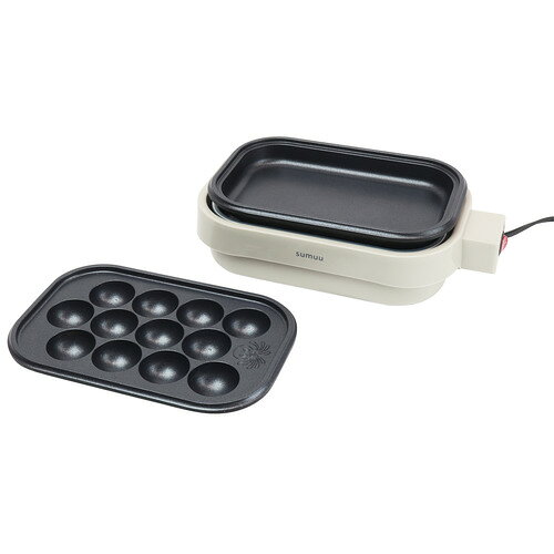 マクロス MEK143 2wayミニホットプレート ミーホップ プレート取り外し可能 丸洗い可能 フッ素加工 ホワイト●便利な2Wayプレートたこ焼き＆ホットプレートで、二つの使い分けができる●お手入れカンタンプレートは取り外しできるから、丸洗い可能●フッ素樹脂加工焦げ付きにくい仕様●収納ラクラク片手で持てるコンパクトサイズですき間にも収納&nbsp;【仕様】本体サイズ：横270×幅160×高さ85重量：700g材質：PP、ADC12、PTFE電源：AC100V　50/60Hz定格消費電力：450W温度ヒューズ：216度プレート：ヒータ分離式（フッ素樹脂加工）