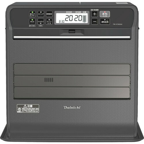 ダイニチ工業 FW-4726SGX 石油ファンヒーター9Lタンク 木造12畳 コンクリート17畳 3枚の動くフラップ搭載 ストーンブラック発売日：2026年8月27日●かんたんフィルタークリーナー搭載のダイニチ最上位モデルこまめにフィルターをお掃除することでムダな灯油の消費が少なくなります●3枚の動くフラップでお部屋全体を快適に暖めます！●簡単にキャップを開け閉めできるワンタッチ汚れんキャップ●秒速消臭システムプレミアムで消火時のニオイ大幅減！●35秒着火とオートターボ運転でお部屋をすばやく暖めます●日本製・3年保証&nbsp;【仕様】暖房のめやす：木造12畳　コンクリート17畳タンク容量：9.0L暖房出力：4.70〜0.91KW着火時間：35秒本体サイズ（高さ×幅×奥行）：445×476×413mm本体質量(kg)：13.8