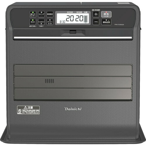 ダイニチ工業 FW-5726SGX 石油ファンヒーター9Lタンク 木造15畳 コンクリート20畳 3枚の動くフラップ搭載 ストーンブラック発売日：2026年8月27日●かんたんフィルタークリーナー搭載のダイニチ最上位モデルこまめにフィルターをお掃除することでムダな灯油の消費が少なくなります●3枚の動くフラップでお部屋全体を快適に暖めます！●簡単にキャップを開け閉めできるワンタッチ汚れんキャップ●秒速消臭システムプレミアムで消火時のニオイ大幅減！●40秒着火とオートターボ運転でお部屋をすばやく暖めます●日本製・3年保証&nbsp;【仕様】暖房のめやす：木造15畳　コンクリート20畳タンク容量：9.0L暖房出力：5.70〜1.23KW着火時間：40秒本体サイズ（高さ×幅×奥行）：445×476×413mm本体質量(kg)：13.8