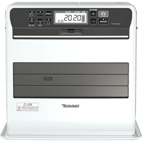 ダイニチ工業 FW-5726SGX 石油ファンヒーター9Lタンク 木造15畳 コンクリート20畳 3枚の動くフラップ搭載 プレミアムマットホワイト発売日：2026年8月27日●かんたんフィルタークリーナー搭載のダイニチ最上位モデルこまめにフィルターをお掃除することでムダな灯油の消費が少なくなります●3枚の動くフラップでお部屋全体を快適に暖めます！●簡単にキャップを開け閉めできるワンタッチ汚れんキャップ●秒速消臭システムプレミアムで消火時のニオイ大幅減！●40秒着火とオートターボ運転でお部屋をすばやく暖めます●日本製・3年保証&nbsp;【仕様】暖房のめやす：木造15畳　コンクリート20畳タンク容量：9.0L暖房出力：5.70〜1.23KW着火時間：40秒本体サイズ（高さ×幅×奥行）：445×476×413mm本体質量(kg)：13.8