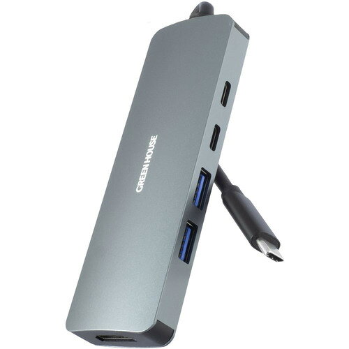 GREEN HOUSE GH-MHC5B-SV 5in1ドッキングステーション USB3.2 Gen1x1 4K 60Hz 対応HDMIポートx1 Windows Mac Chrome OS対応 シルバー発売日：2026年7月下旬●5 in1 USB Type-C　コンパクトドッキングステーションUSB3.2 Gen1対応USBポート搭載。4K(60Hz)対応のHDMI映像出力でパソコンやSwitchの画面をテレビなどに表示。iPad Pro対応。コンパクトで持ち運びやすく、放熱性に優れたメタルボディ。PD 100W対応 ノートパソコン本体への電源供給に対応。&nbsp;【仕様】対応OS：Windows 11、macOS Big Sur 11以降、Chrome OS、Andoroid 13以降※1、iPadOS※2(16以降)、iOS17以降　※1:機種により一部機能制限あり※2:USB Type-Cを搭載したもの入力ポート：USB Type-C(オス) ※USB3.2 Gen1、Power Delivery(最大90W)USBポート：USB3.2 Gen1対応 USB Type-A(メス)×2、USB Type-C(メス)×1USB規格：USB3.2 Gen1/2.0/1.1USBポート供給電流：USB3.2 Gen1ポート：5V/最大900mA映像出力ポート：HDMI Type-A 19pin(メス)対応解像度：最大3840 × 2160 (60Hz)最大消費電力：最大10W電源入力ポート：USB Type-C(メス) ※USB Power Delivery対応(最大100W)ケーブル長：150mm外形寸法：約W111 × D37 × H15(mm) ※ケーブル含まず重量：約65g