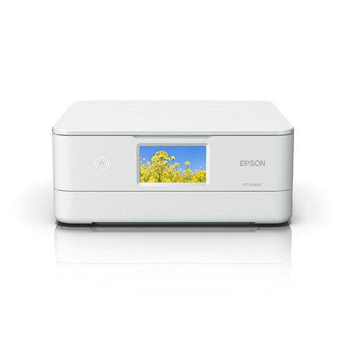 EPSON EP-889AW A4カラーインクジェット複合機 前面2段給紙採用 スマホから印刷 無線LAN対応 4.3型タッチパネル液晶 ホワイト