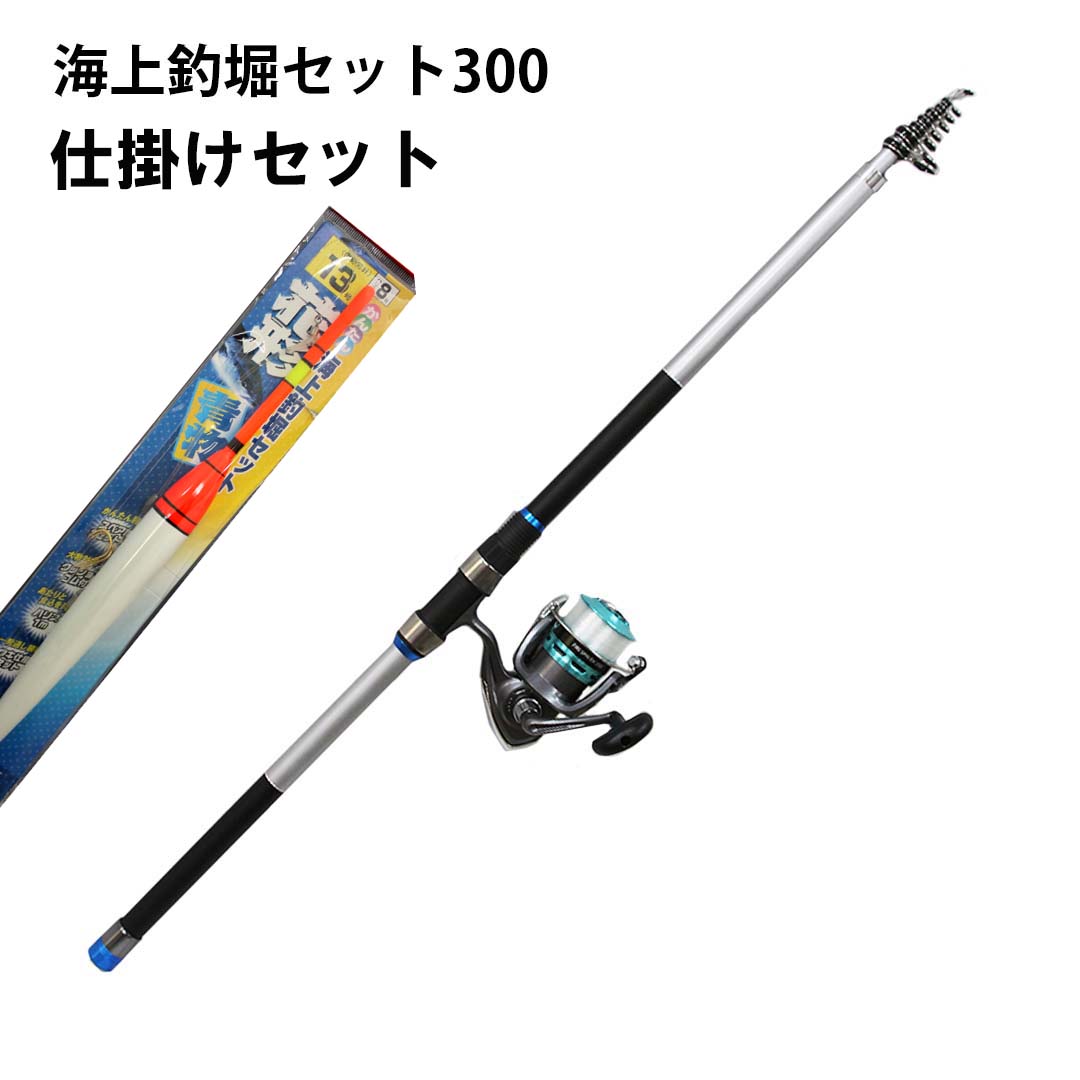 青物狙い 海上釣堀直行セット (BLUE BATTLE300・FIRE SPIN EM3500・青物海上釣堀セット13号) 