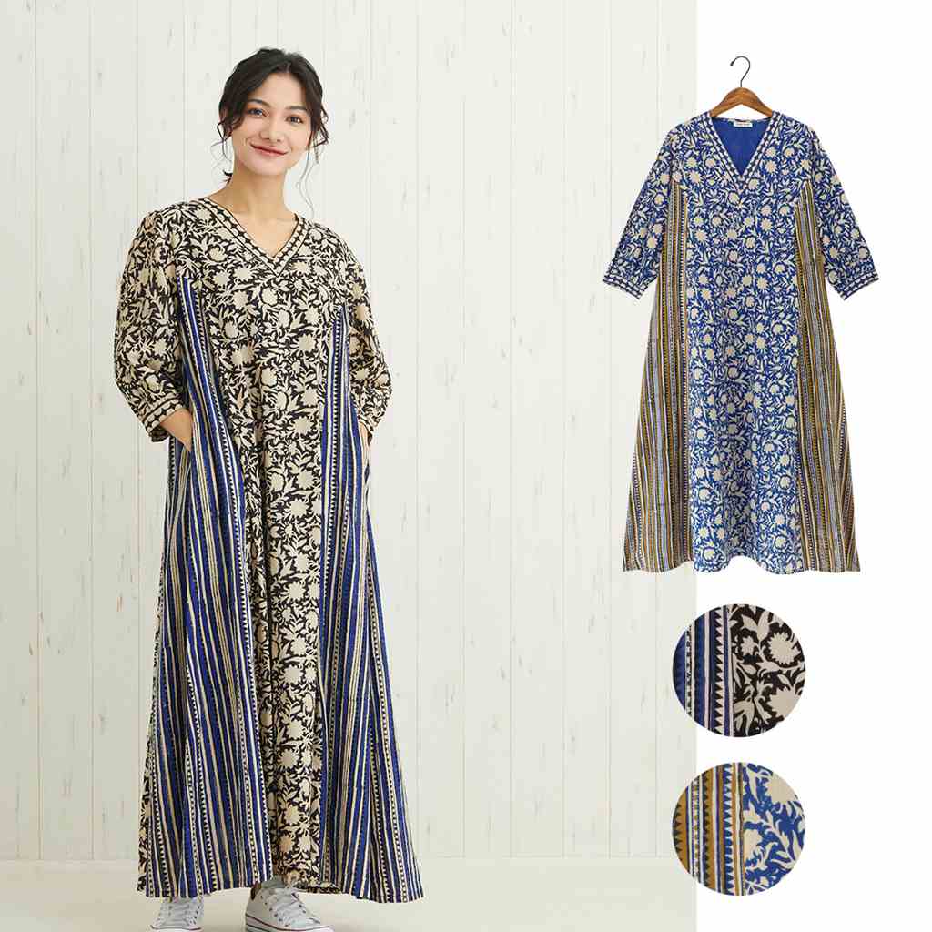 TMC 【Shanti Shanti】Vネックワンピース シックブロック 43024-260 レディース 【ポイント5倍】【7月末まで】