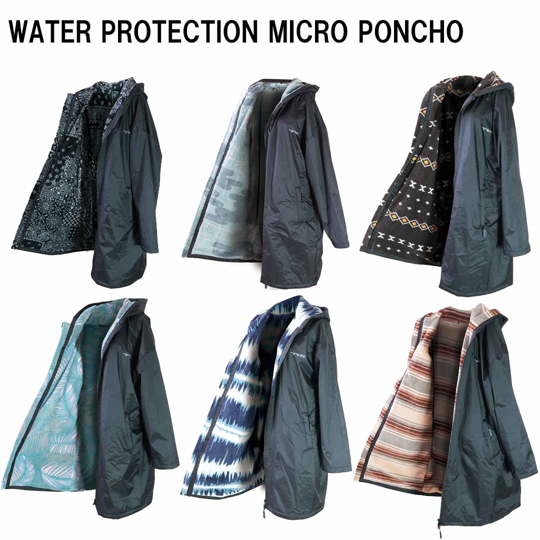【TLS WATER PROTECTION MICRO PONCHO｜ウォータープルーフ マイクロポンチョ】 冬のマリンスポーツ、自転車・バイクや徒歩によるビーチまでの移動、サーフィン大会などで待機をする際など、数多くのシーンで大活躍するアウタージャケット（ベンチコート）。 ■ ポンチョ構成 内側：ふわふわ肌触りで優しく体を包みこんでくれるマイクロファイバー素材 外側：撥水・防水・防風になるナイロン生地 ■ 仕様 ・十分な吸水力と速乾性の高い素材（内側） ・着脱が簡単なセンタージップモデル ・ジッパー付きサイドポケット×2 ・右側サイドポケット内にキーループ ・内ポケット×1 ・防寒、髪の毛を乾かす際に便利な深めのフード付き ■ 平置きサイズ（約） 肩幅：71cm 袖丈：58cm 身幅：73cm 着丈：103cm 他のモールと併用販売しております 売り切れる場合もございます。 予め、ご了承お願いいたします。 ご不明な点はご遠慮なくお問い合わせください。 メーカー希望小売価格はメーカーサイトに基づいて掲載しています