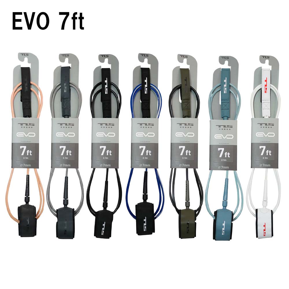 【 TLS FIVESTAR EVO SERIES 】 毎日のサーフィンを安全に、そして快適に楽しむために開発されたTLSリーシュコード「FIVESTAR（ファイブスター）」の進化版【EVO（エヴォ）】シリーズ。 ■ サイズ LENGH：7ft (2.1m) THICKNESS：7mm ■ 仕様 JOINT：パイプラインやチョープ—などで実証された強度の高いソリッド構造と水の抵抗を極限まで抑える設計 STRAP OUTER：高い剛性と防水性をもつカフ本体。水の吸収を防ぐことで重くならない素材。 SILICON PRINT INNER：カフのインナーにシリコン滑り止め加工。 CUFF PAD：クッション性の高いカフパッドで足の形にフィット。 VELCRO：サーフ中に外れにくいようベルクロを表面まで延長。 5cm WIDE CUFF：一般的なカフよりも幅広にすることで足首への負担を軽減。 LEASH STRING：TLSオリジナルリーシュストリング付属 他のモールと併用販売しております 売り切れる場合もございます。 予め、ご了承お願いいたします。 ご不明な点はご遠慮なくお問い合わせください。 メーカー希望小売価格はメーカーカタログに基づいて掲載しています