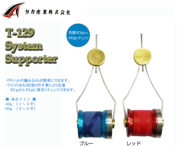 タカ産業 T-129 SYSTEM SUPPORTER PRノット 403567PEとハリスの結束